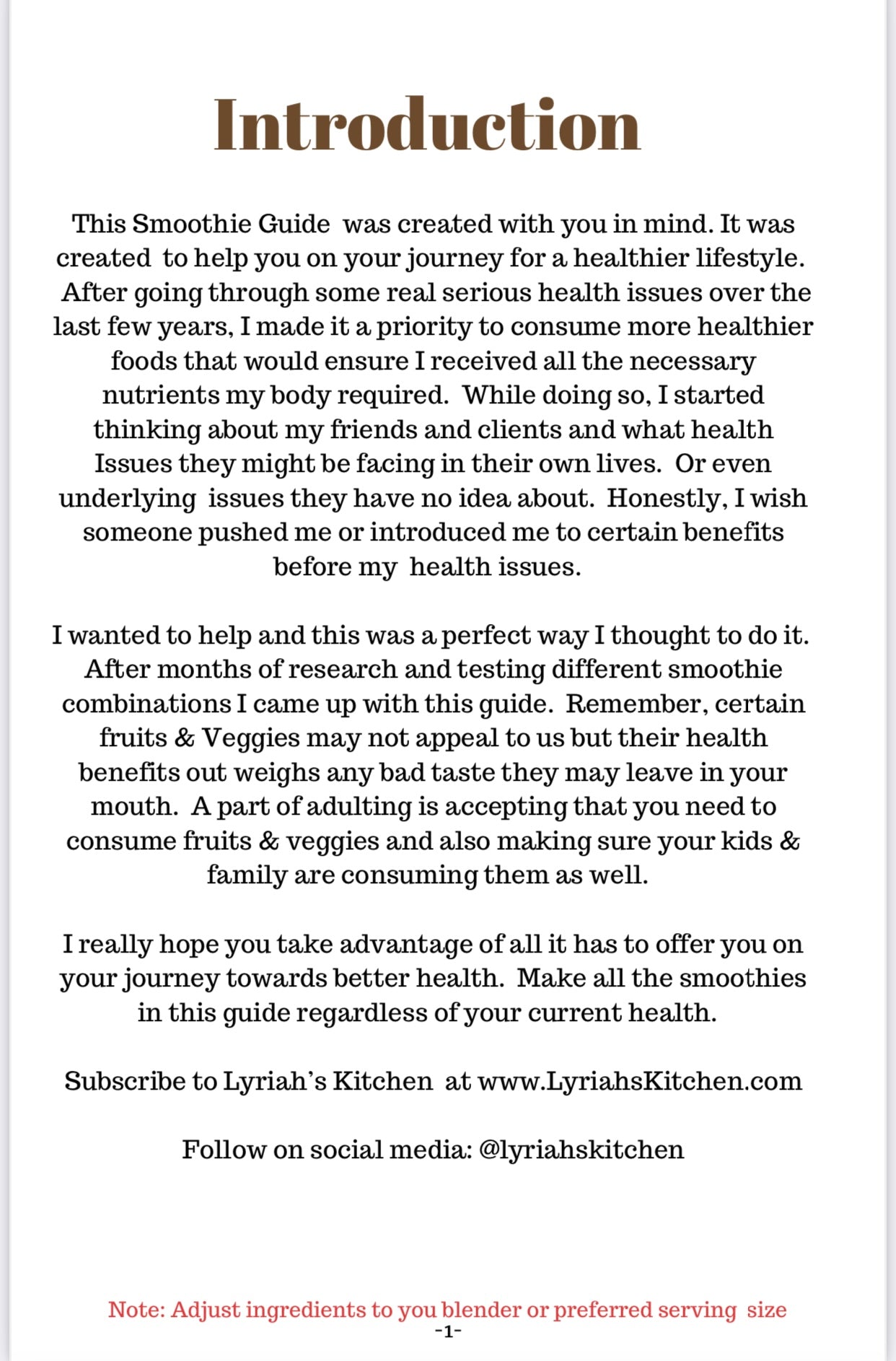 Smoothie Guide for Health & Wellness